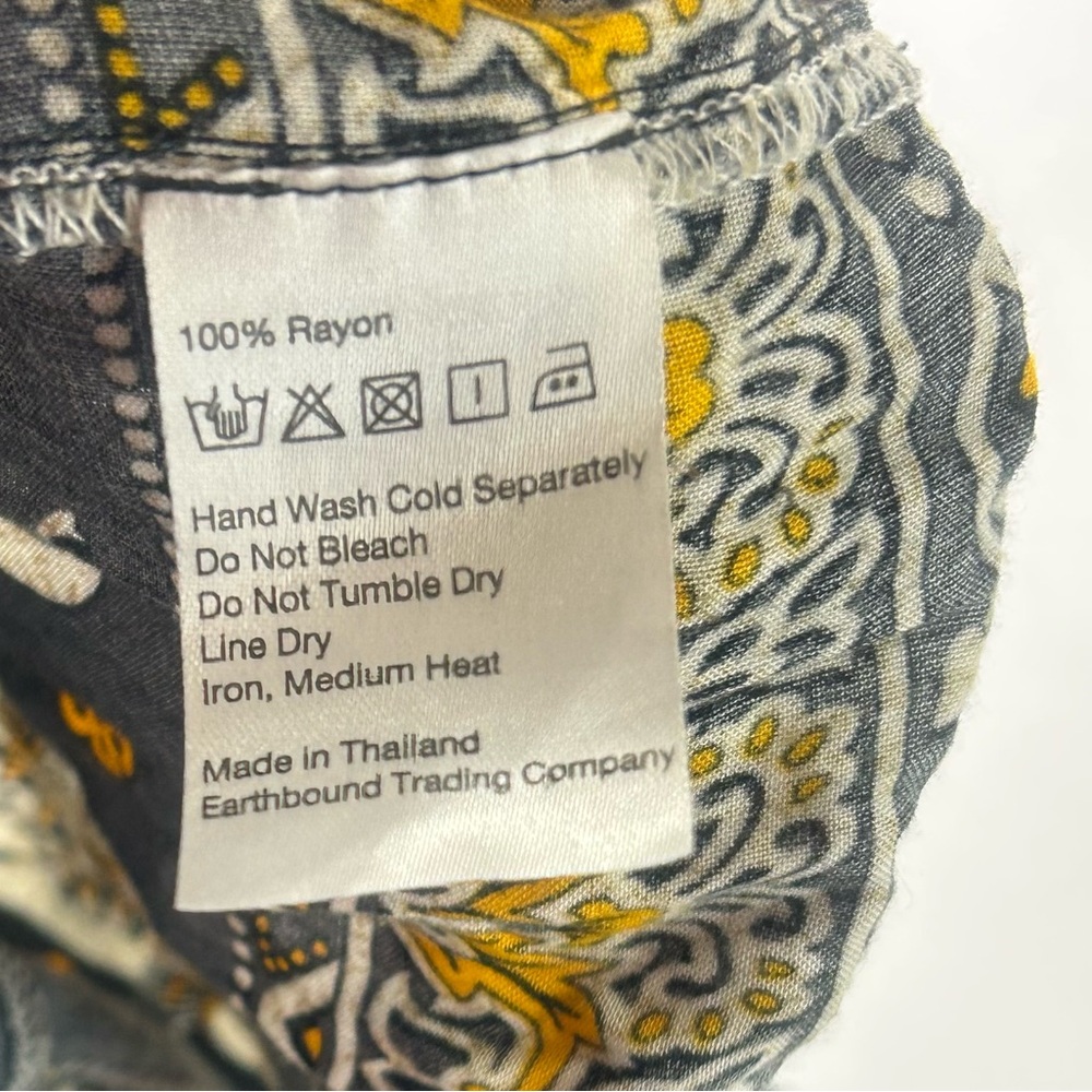 Earthbound Elephant Print Harem Pants Rayon Boho Festival XL - Picture 3 of 7